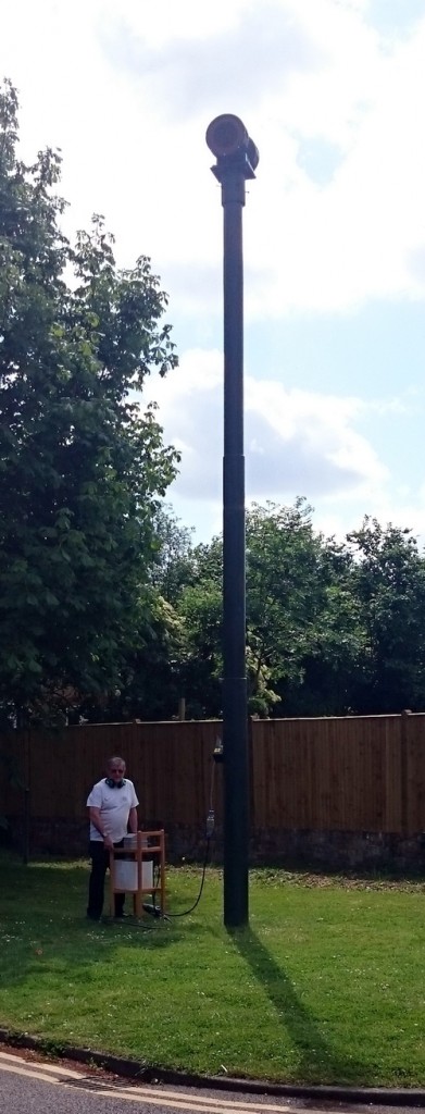 Colin Whittle starting up the siren.