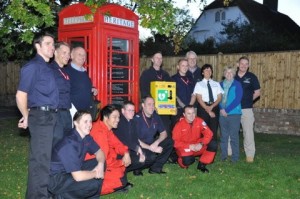 The meeting moves to the telephone box site. A. L. Photos by Eunice Doswell and Andrew Lyon.